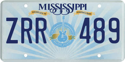 MS license plate ZRR489