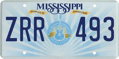 MS license plate ZRR493
