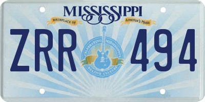 MS license plate ZRR494