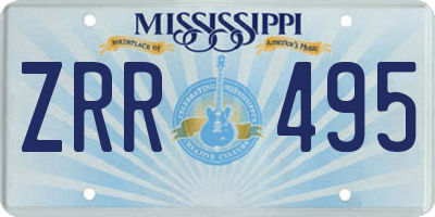 MS license plate ZRR495