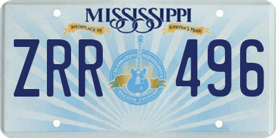 MS license plate ZRR496