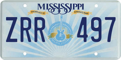 MS license plate ZRR497