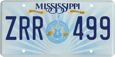 MS license plate ZRR499