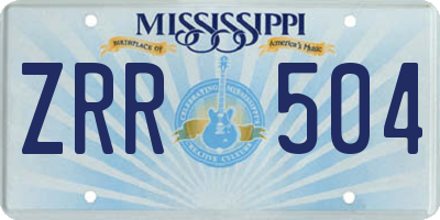 MS license plate ZRR504