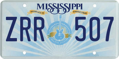 MS license plate ZRR507