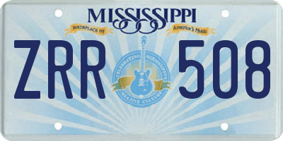 MS license plate ZRR508