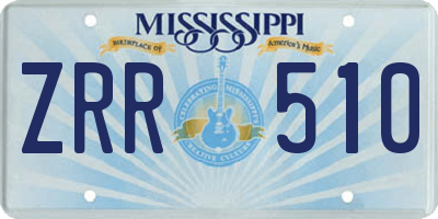 MS license plate ZRR510