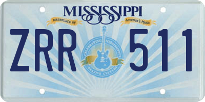 MS license plate ZRR511