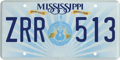 MS license plate ZRR513
