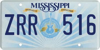MS license plate ZRR516