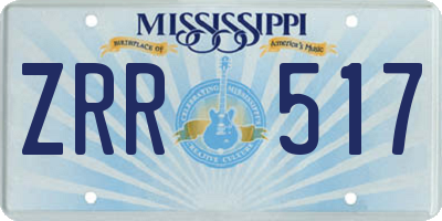 MS license plate ZRR517