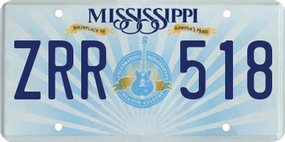MS license plate ZRR518