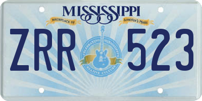 MS license plate ZRR523