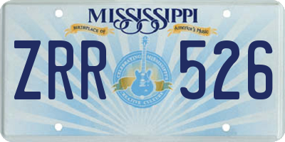 MS license plate ZRR526