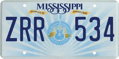 MS license plate ZRR534
