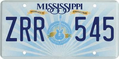 MS license plate ZRR545