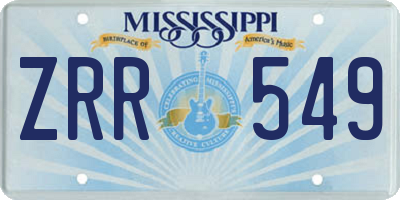 MS license plate ZRR549