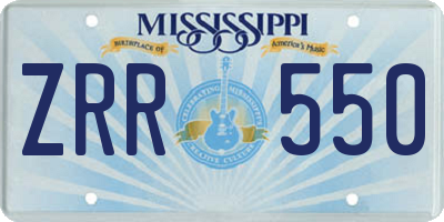 MS license plate ZRR550
