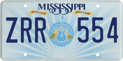 MS license plate ZRR554