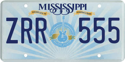 MS license plate ZRR555