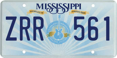 MS license plate ZRR561