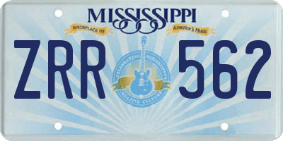 MS license plate ZRR562