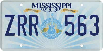 MS license plate ZRR563