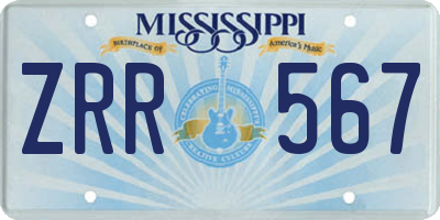 MS license plate ZRR567