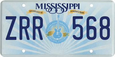 MS license plate ZRR568