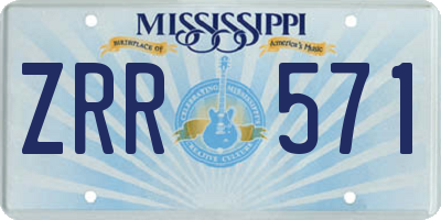 MS license plate ZRR571