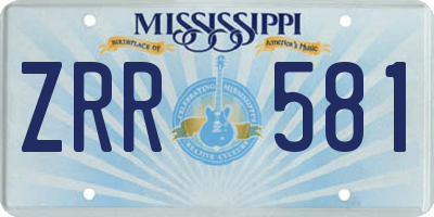 MS license plate ZRR581