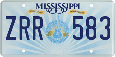 MS license plate ZRR583