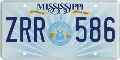 MS license plate ZRR586