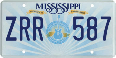 MS license plate ZRR587