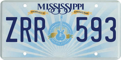 MS license plate ZRR593