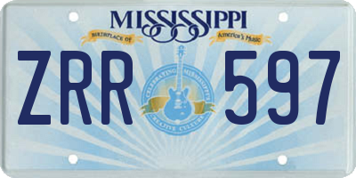 MS license plate ZRR597