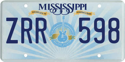 MS license plate ZRR598