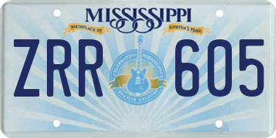 MS license plate ZRR605