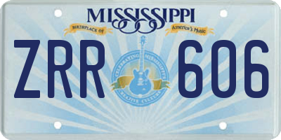 MS license plate ZRR606