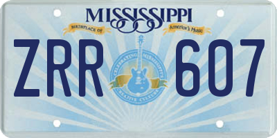 MS license plate ZRR607