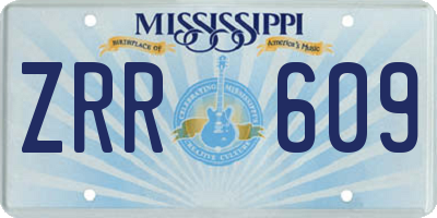 MS license plate ZRR609