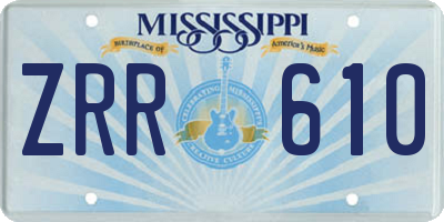 MS license plate ZRR610