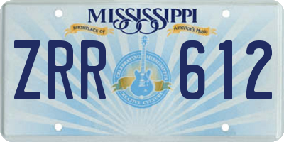 MS license plate ZRR612