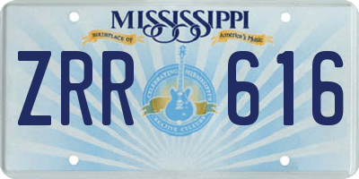 MS license plate ZRR616