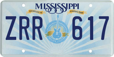MS license plate ZRR617