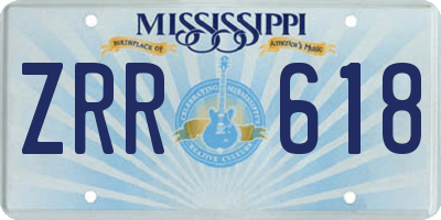 MS license plate ZRR618