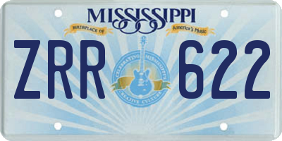MS license plate ZRR622