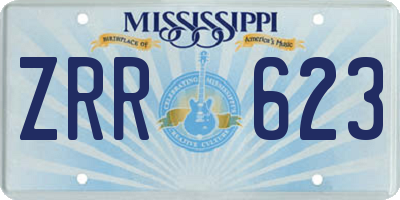 MS license plate ZRR623