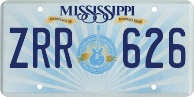 MS license plate ZRR626