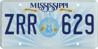 MS license plate ZRR629